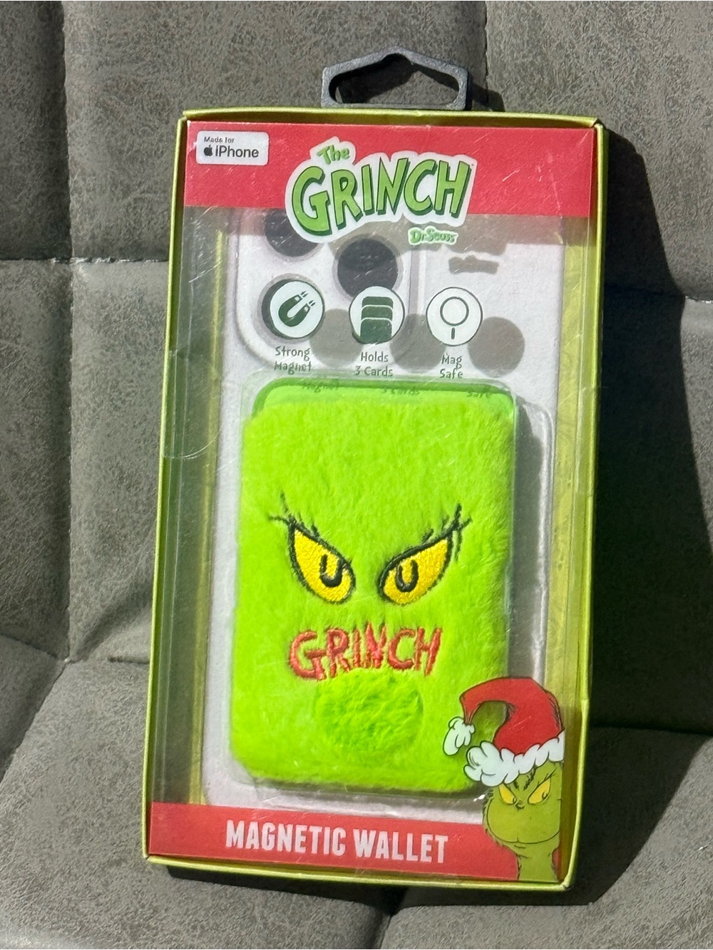 Magnetic Wallet Card Holder - Neon Green